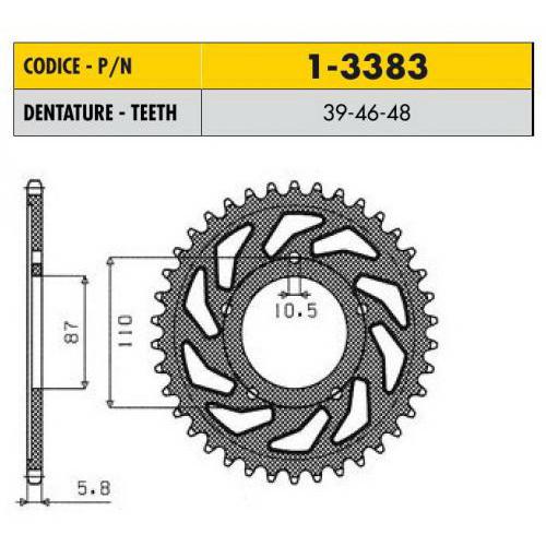 Купить звездочку ведущую Sunstar 1-3383-39 зубьев Звездочка ведущая Sunstar 1-3383-39 зубьев