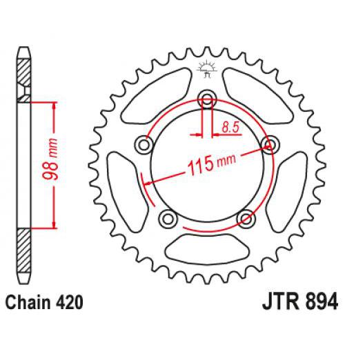 Звездочка ведомая JTR894.48 зубьев, ZBK