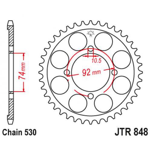 Звездочка ведомая JTR848.39 зубьев
