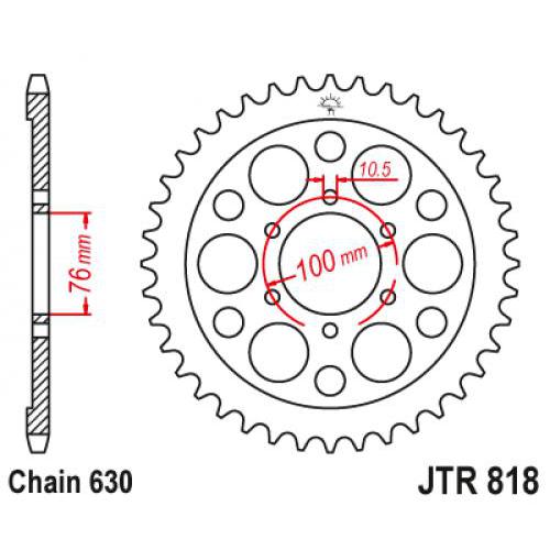 Звездочка ведомая JTR818.40 зубьев
