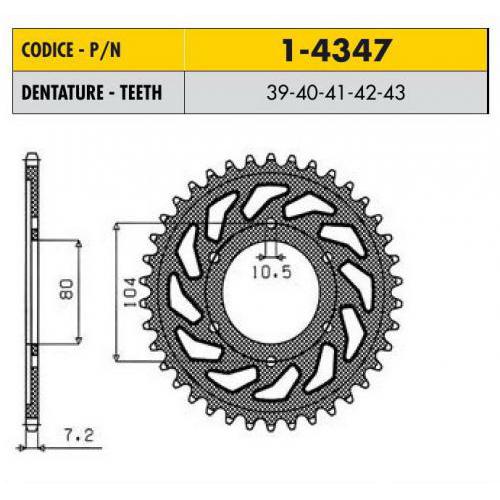 Звездочка ведущая Sunstar 1-4347-40 зубьев