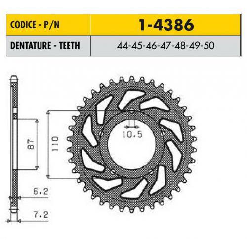 Звездочка ведущая Sunstar 1-4386-45 зубьев