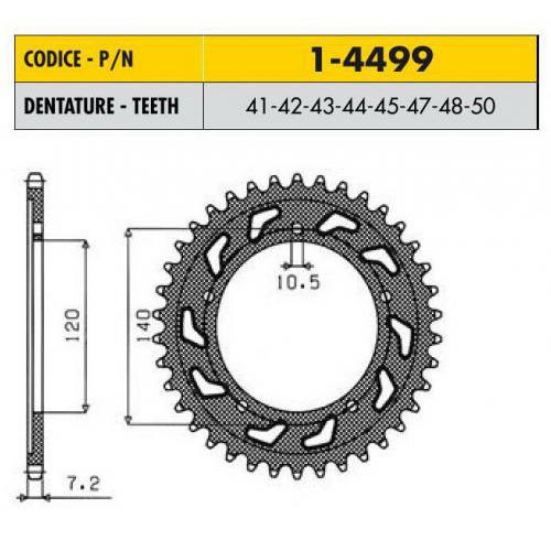 Звездочка ведущая Sunstar 1-4499-48 зубьев
