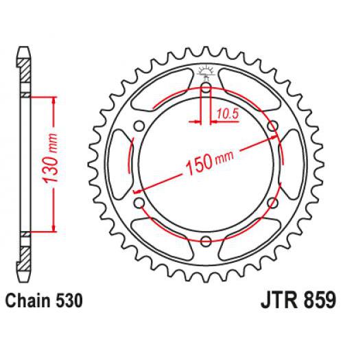 Звездочка ведомая JTR859.44 зубьев