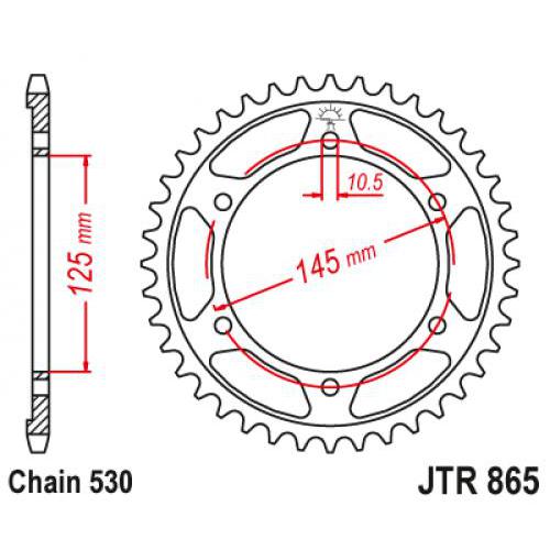 Купить звездочку ведомую JTR865.39 зубьев Звездочка ведомая JTR865.39 зубьев