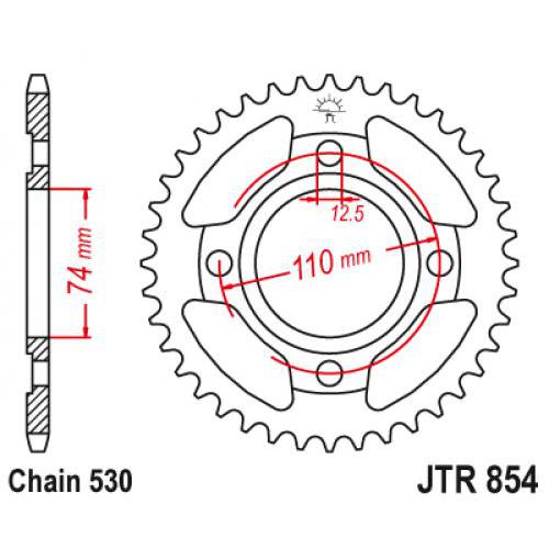 Звездочка ведомая JTR854.41 зубьев