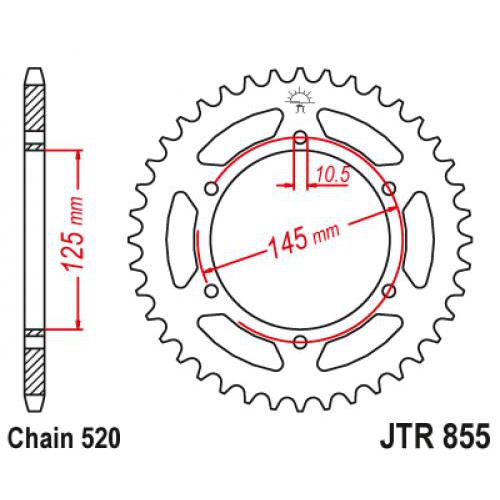 Звездочка ведомая JTR855.47 зубьев