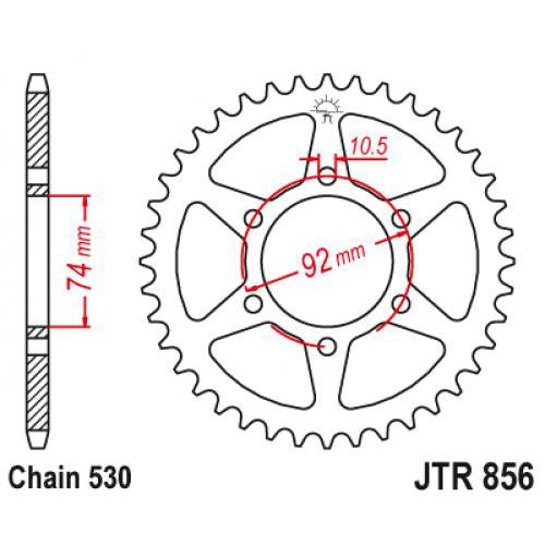 Звездочка ведомая JTR856.45 зубьев