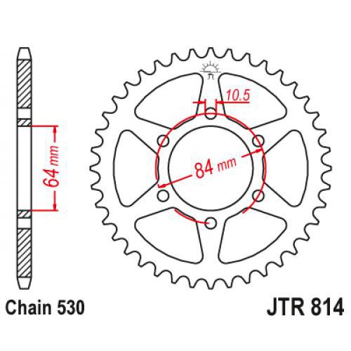 Звездочка ведомая JTR814.42 зубьев