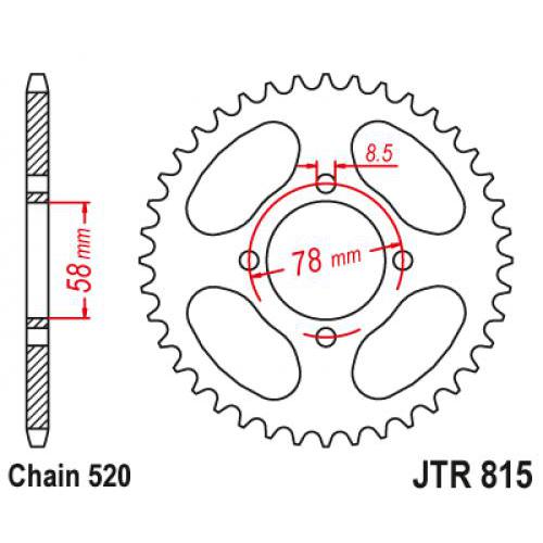 Купить звездочку ведомую JTR815.38 зубьев Звездочка ведомая JTR815.38 зубьев