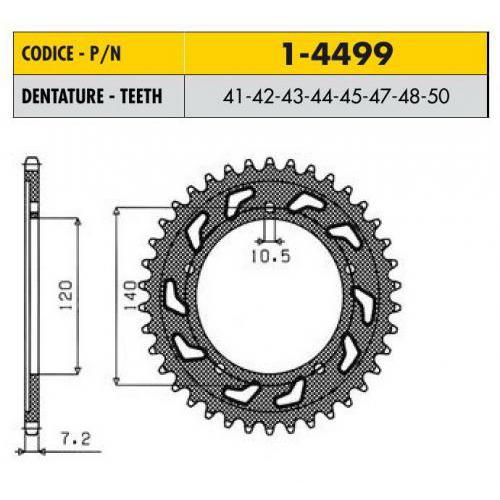 Звездочка ведущая Sunstar 1-4499-41 зубьев