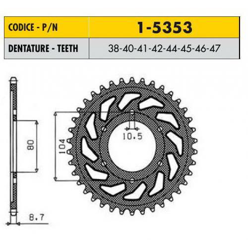 Звездочка ведущая Sunstar 1-5353-46 зубьев
