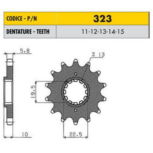 Звездочка ведущая Sunstar 323-13 зубьев