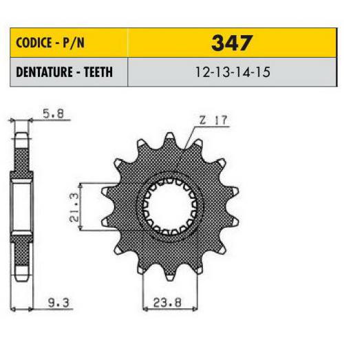 Купить звездочку ведущую Sunstar 347-14 зубьев Звездочка ведущая Sunstar 347-14 зубьев