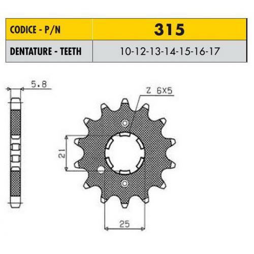 Звездочка ведущая Sunstar 315-10 зубьев