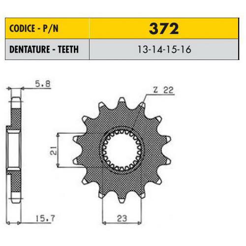 Звездочка ведущая Sunstar 372-15 зубьев