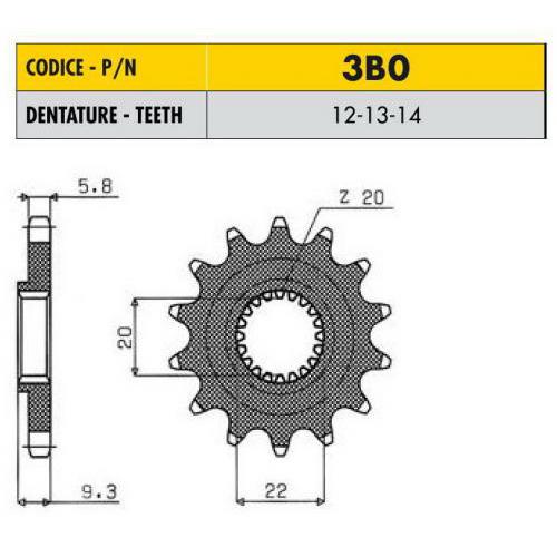 Звездочка ведущая Sunstar 3B0-13 зубьев