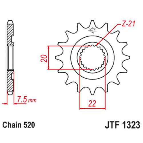 Звездочка ведущая JTF1323.13SC зубьев