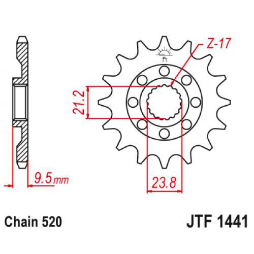 Звездочка ведущая JTF1441.13SC зубьев