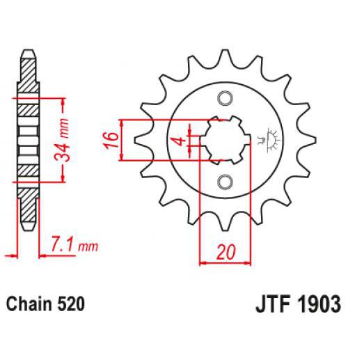 Звездочка ведущая JTF1903.15 зубьев