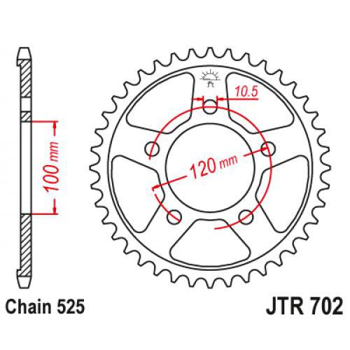 Купить звездочку ведомую JTR702.43 зубьев Звездочка ведомая JTR702.43 зубьев