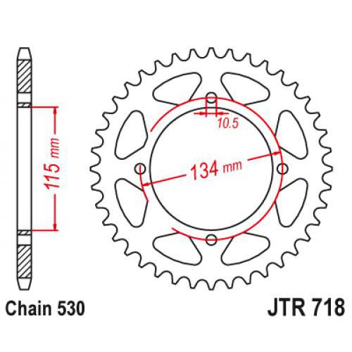 Звездочка ведомая JTR718.48 зубьев