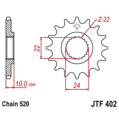 Звездочка ведущая JTF402.16 зубьев