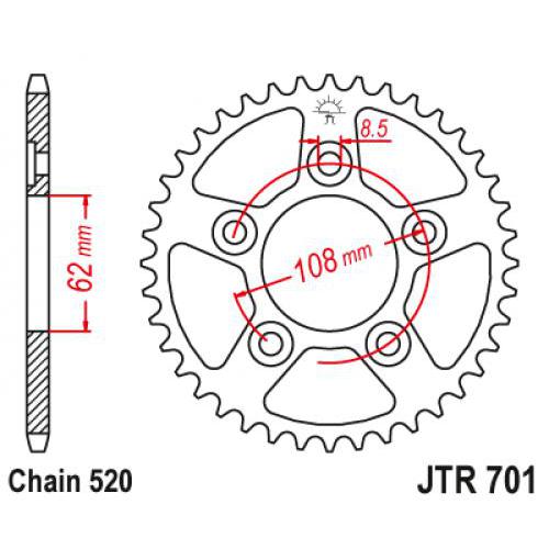 Купить звездочку ведомую JTR701.38 зубьев Звездочка ведомая JTR701.38 зубьев