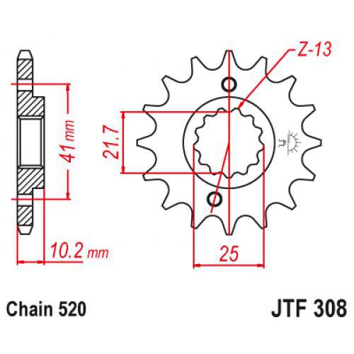 Звездочка ведущая JTF308.13 зубьев