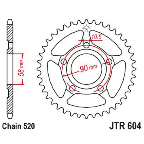 Звездочка ведомая JTR604.40 зубьев