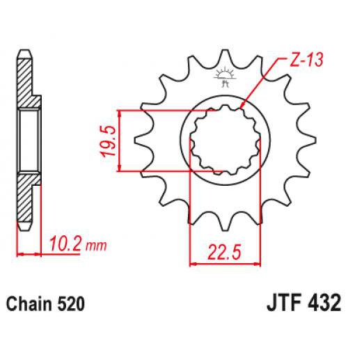 Звездочка ведущая JTF432.11 зубьев