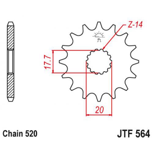 Звездочка ведущая JTF564.12 зубьев