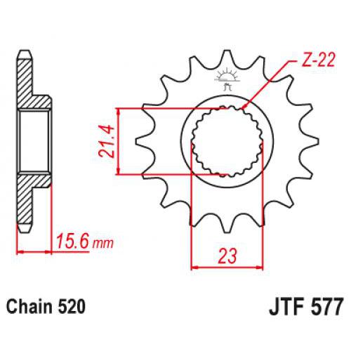 Звездочка ведущая JTF577.16 зубьев