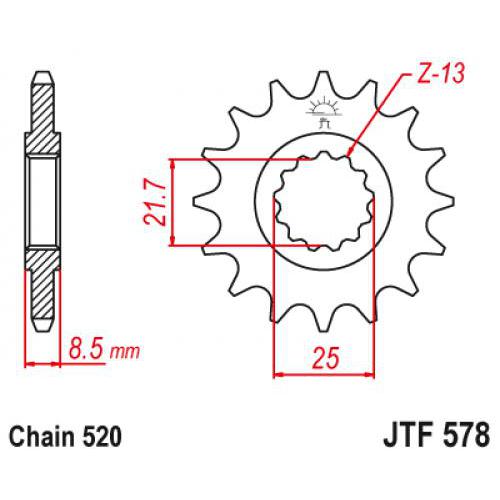 Звездочка ведущая JTF578.16 зубьев