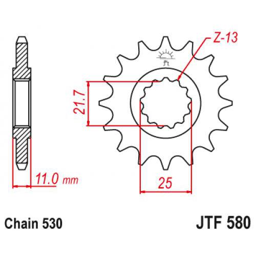 Звездочка ведущая JTF580.17RB зубьев с демпфером
