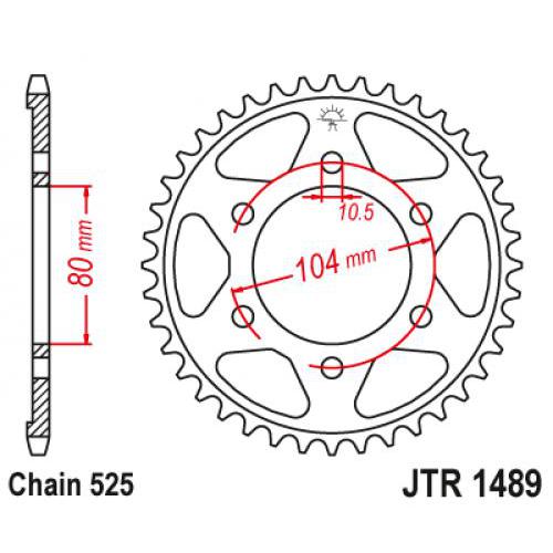 Купить звездочку ведомую JTR1489.40 зубьев Звездочка ведомая JTR1489.40 зубьев