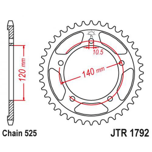 Купить звездочку ведомую JTR1792.45 зубьев Звездочка ведомая JTR1792.45 зубьев