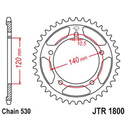 Звездочка ведомая JTR1800.42 зубьев