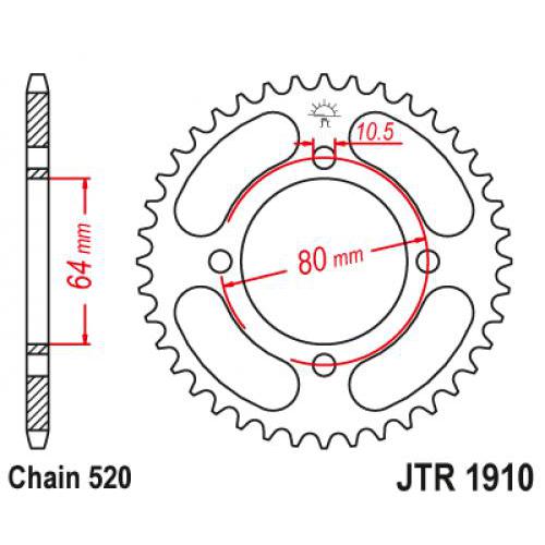 Звездочка ведомая JTR1910.32 зубьев