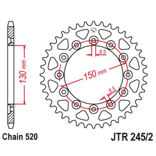 Звездочка ведомая JTR245/3.47 зубьев