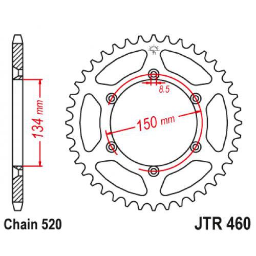 Купить звездочку ведомую JTR460.42 зубьев Звездочка ведомая JTR460.42 зубьев