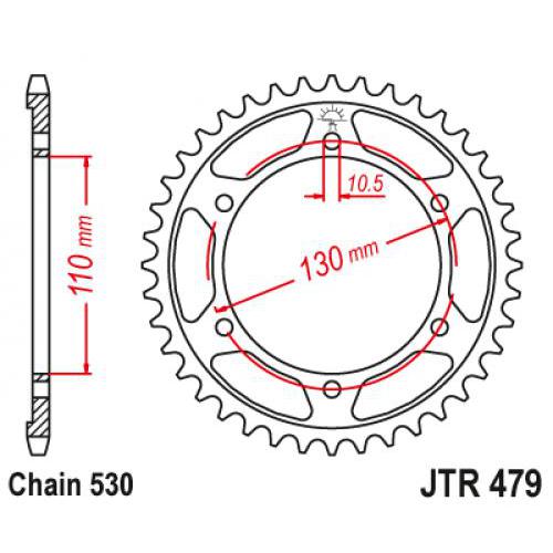 Звездочка ведомая JTR479.45 зубьев, ZBK