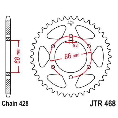 Звездочка ведомая JTR468.42 зубьев
