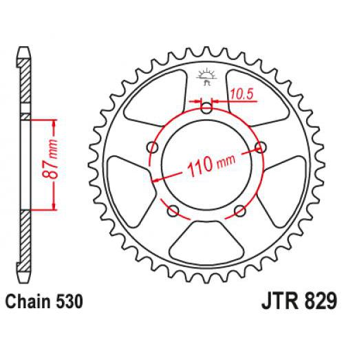 Звездочка ведомая JTR829.47 зубьев
